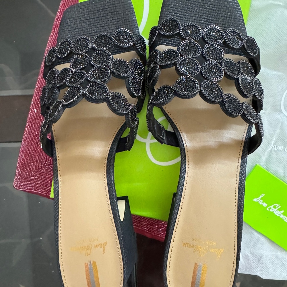 Sam Edelman Black Embellished Sandals